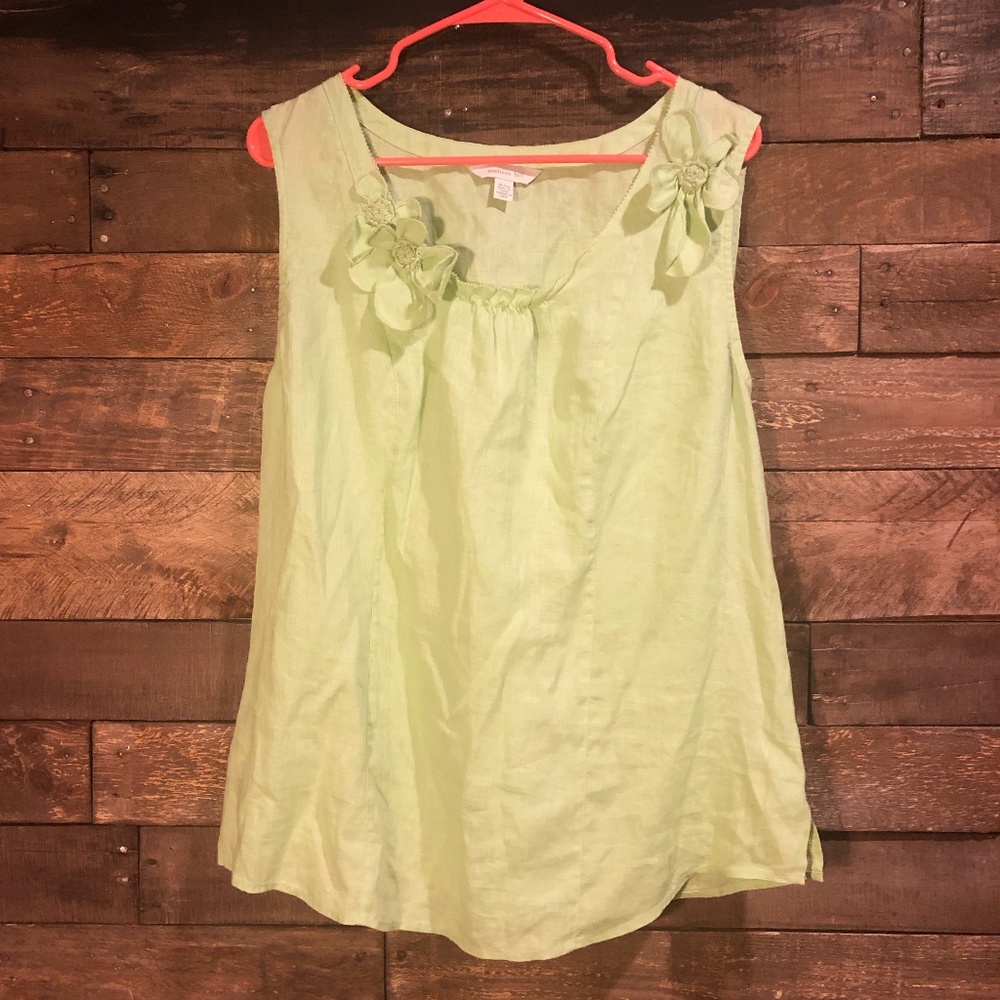 Madison Hill Light Green Linen Tank Top